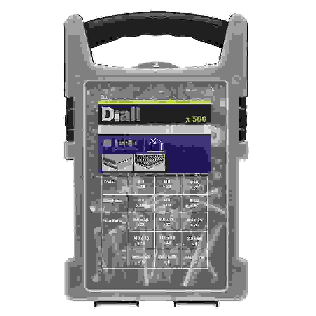 Diall Hex Carbon Steel Bolt, Nut & Washer Set (500 Pc.)