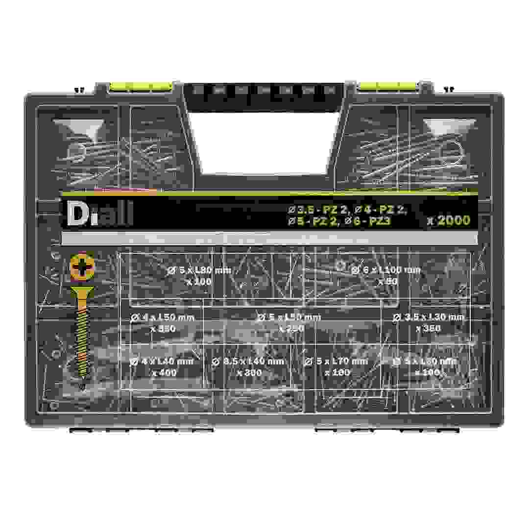 Diall Carbon Steel Screw Set (2000 Pc.)
