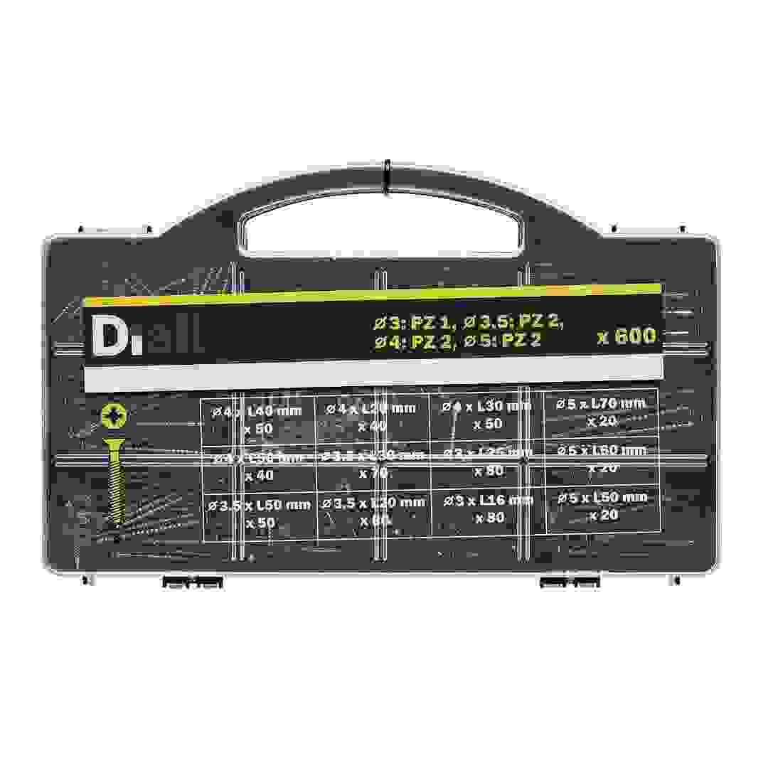 Diall Carbon Steel Screw Set (600 Pc.)