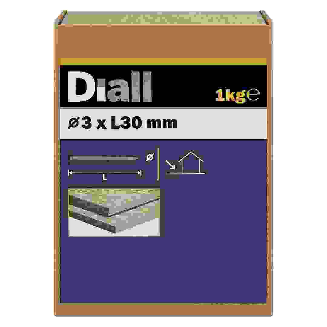 Diall Galvanised Carbon Steel Clout Nail Pack (3 x 30 mm, 1 kg)