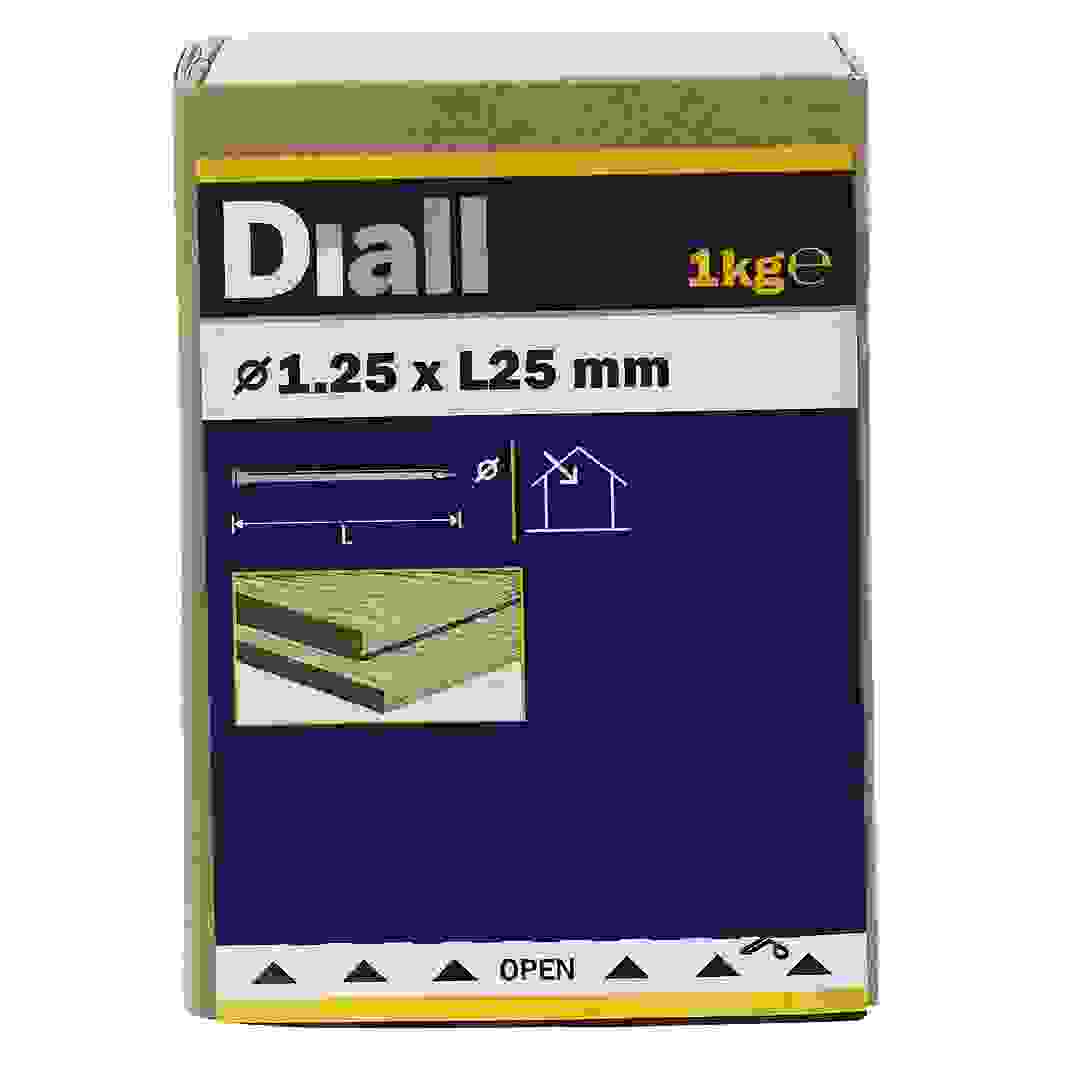 مجموعة مسامير رأس خفي فولاذ كربوني ديال (1.25 × 25 ملم، 1 كجم)