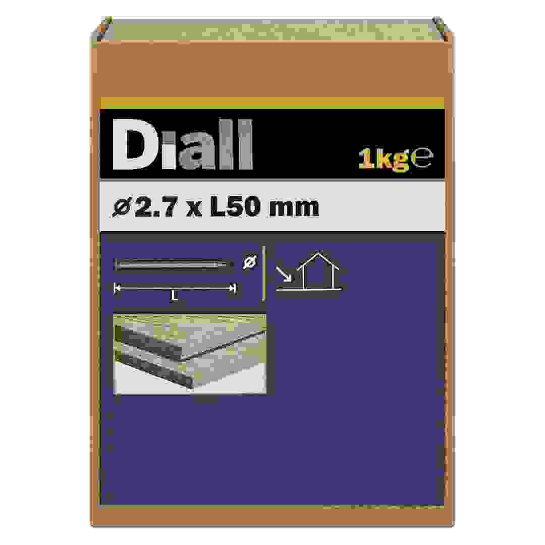 Diall Galvanised Carbon Steel Round Wire Nail Pack (2.7 x 50 mm, 1 kg)