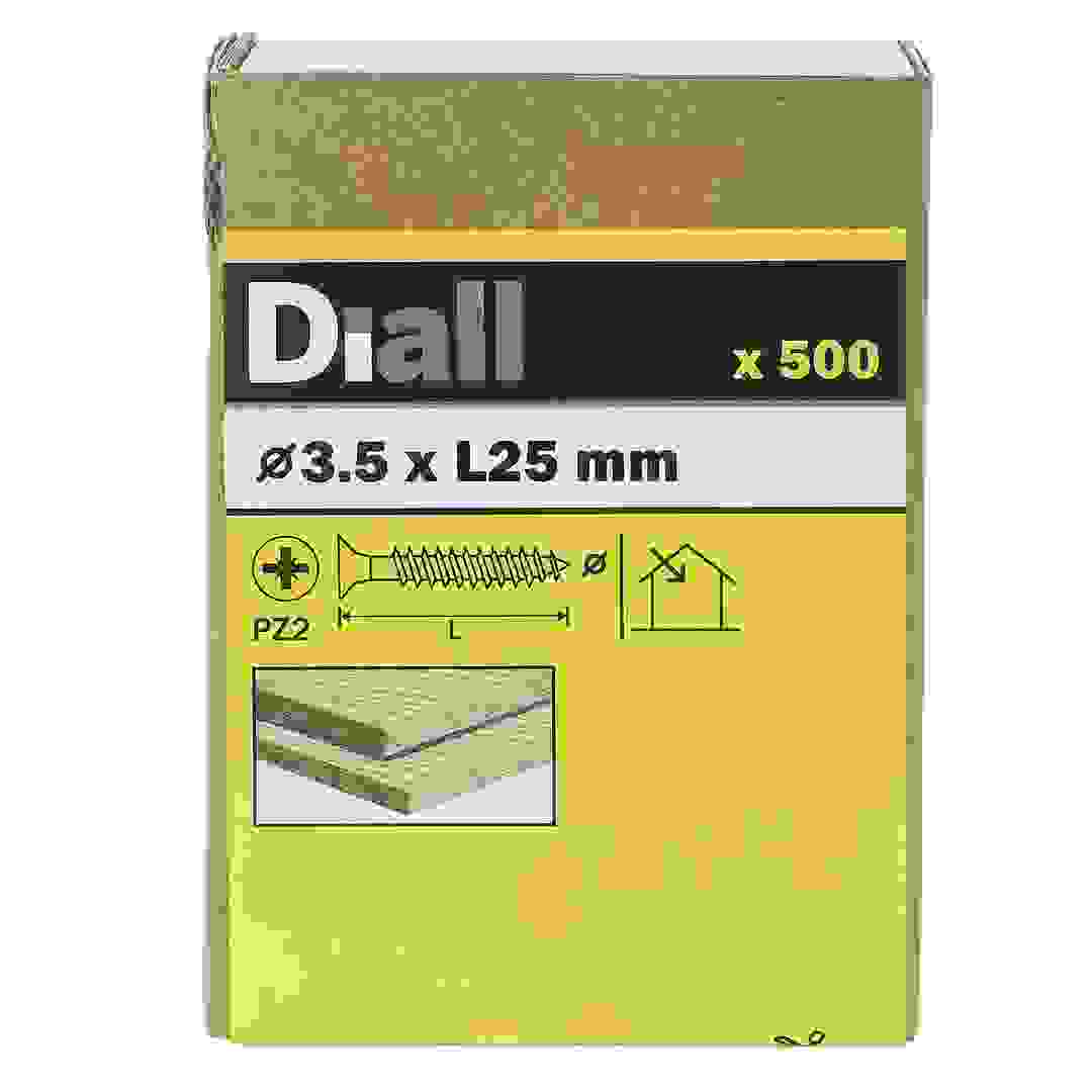 Diall Carbon Steel Wood Screw Pack (3.5 x 25 mm, 500 Pc.)