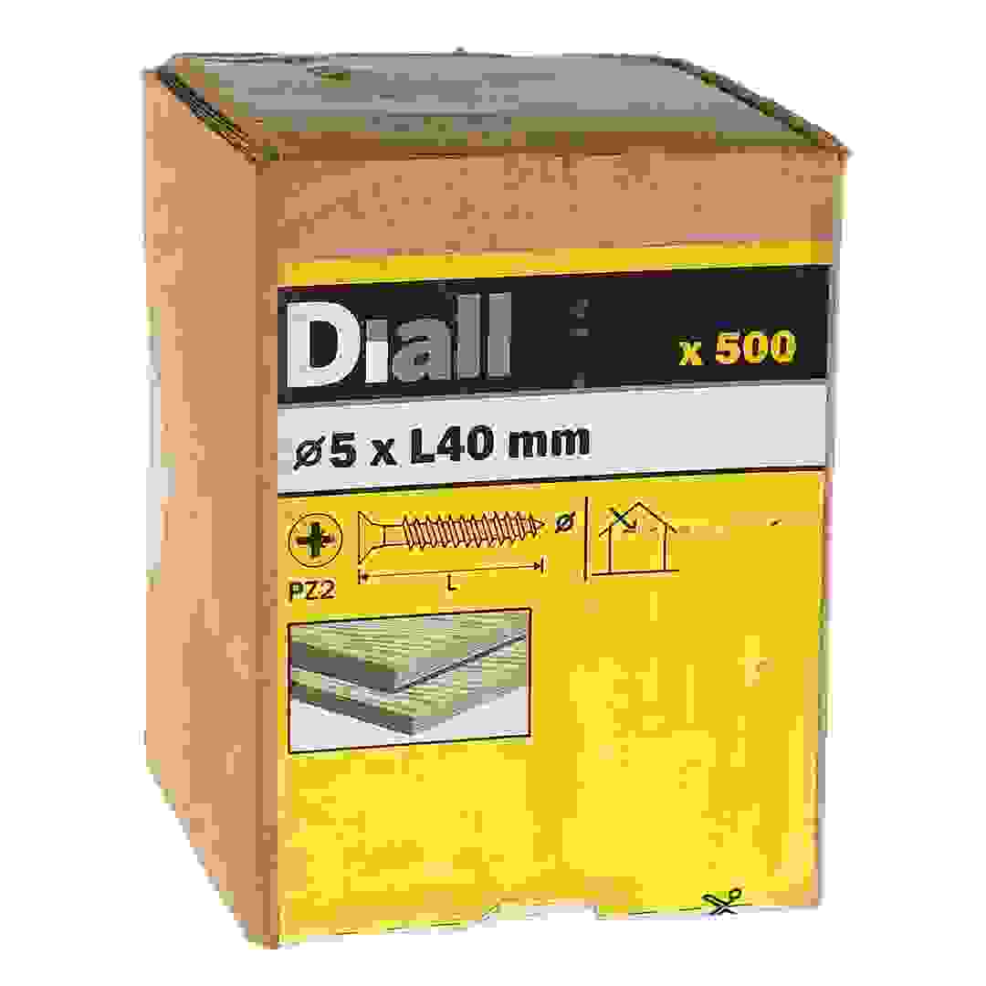 Diall Carbon Steel Wood Screw Pack (5 x 40 mm, 500 Pc.)
