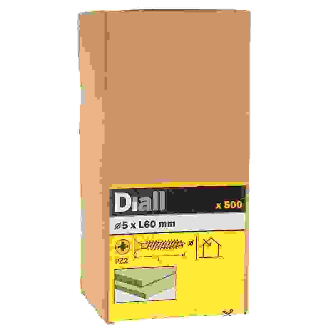 Diall Carbon Steel Wood Screw Pack (5 x 60 mm, 500 Pc.)