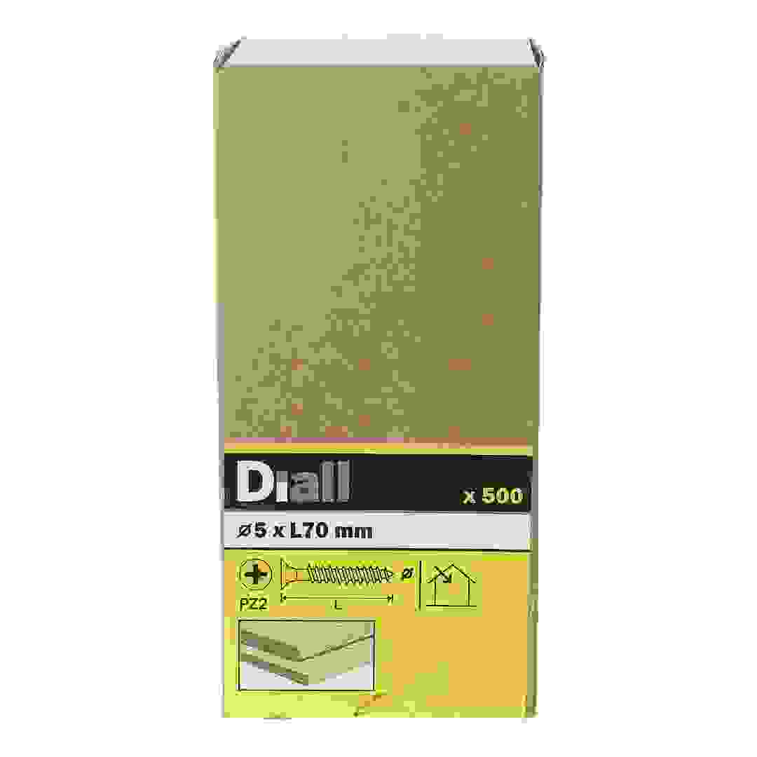 Diall Carbon Steel Wood Screw Pack (5 x 70 mm, 500 Pc.)