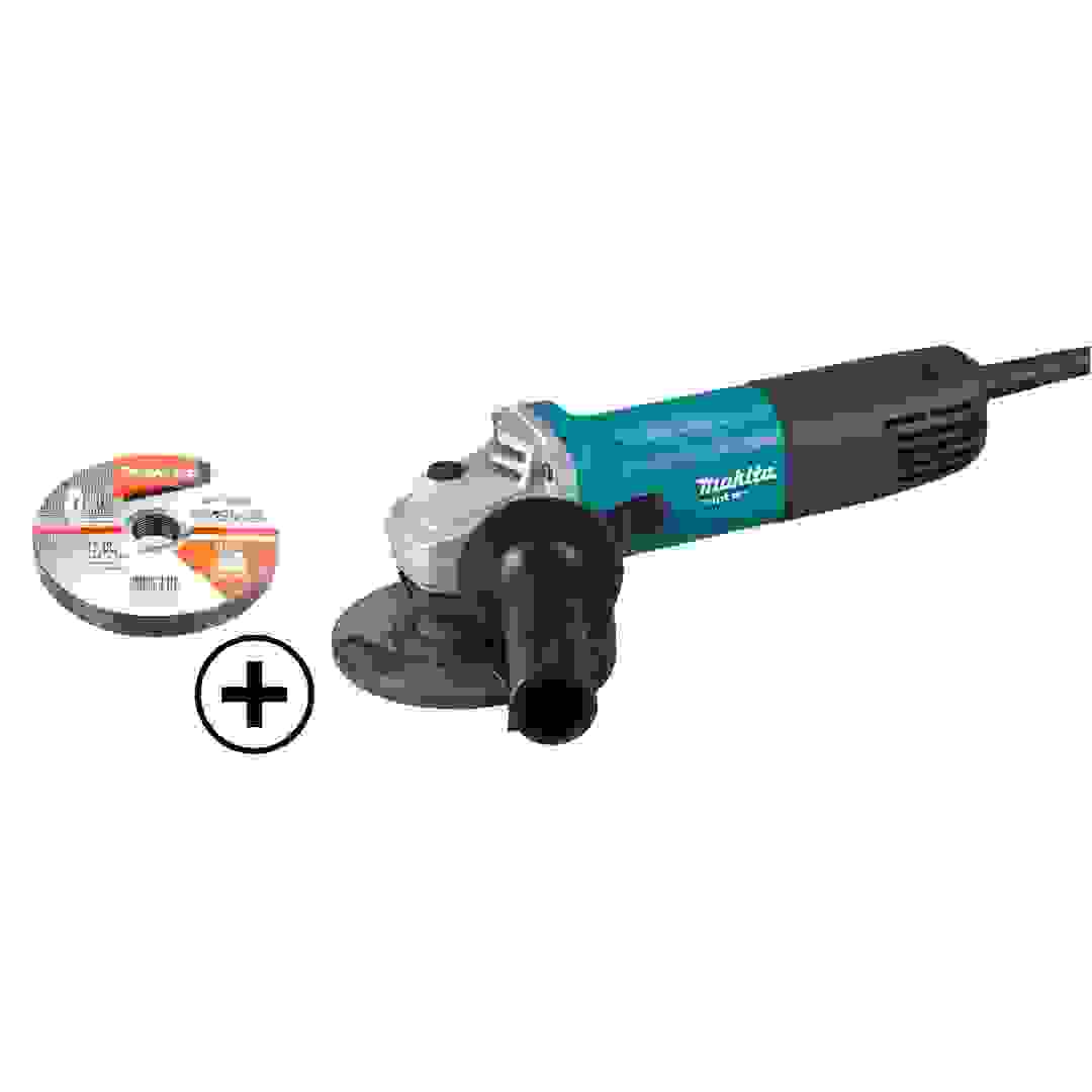 جلاخة زوايا ماكيتا سلكية سلسلة إم تي M9510B (850 واط) + مجموعة أقراص ماكيتا (10 قطع)