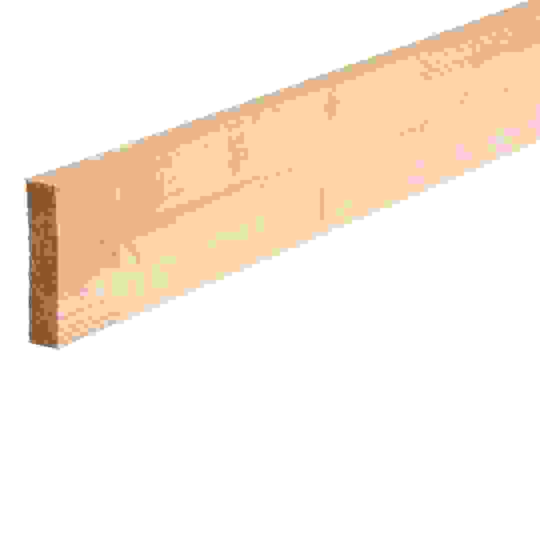 لوح خشب أبيض مملس مربع الحافة (18 × 94 ملم × 1.8 متر)