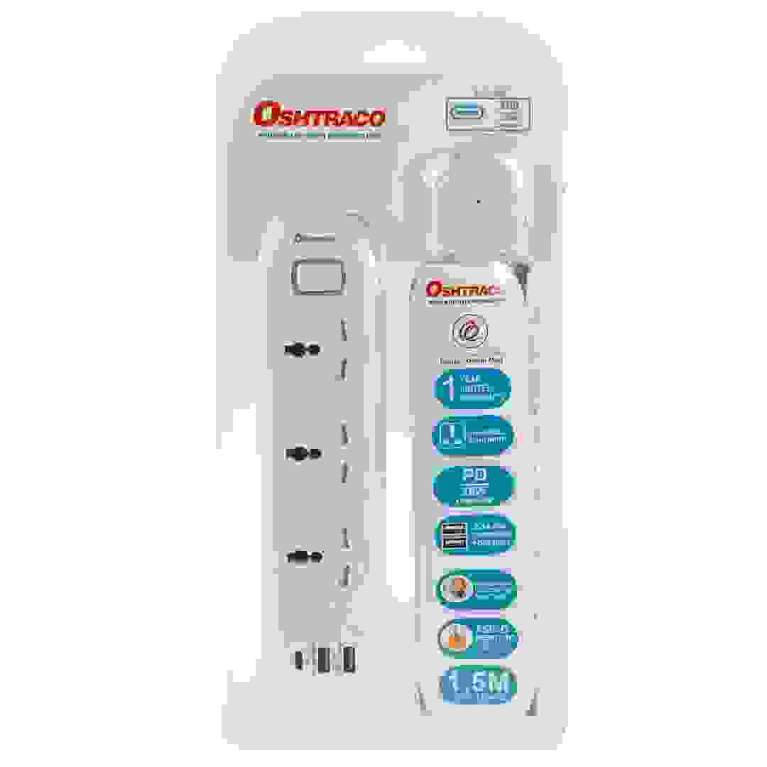 Oshtraco 3-Way Extension Cord (18W)