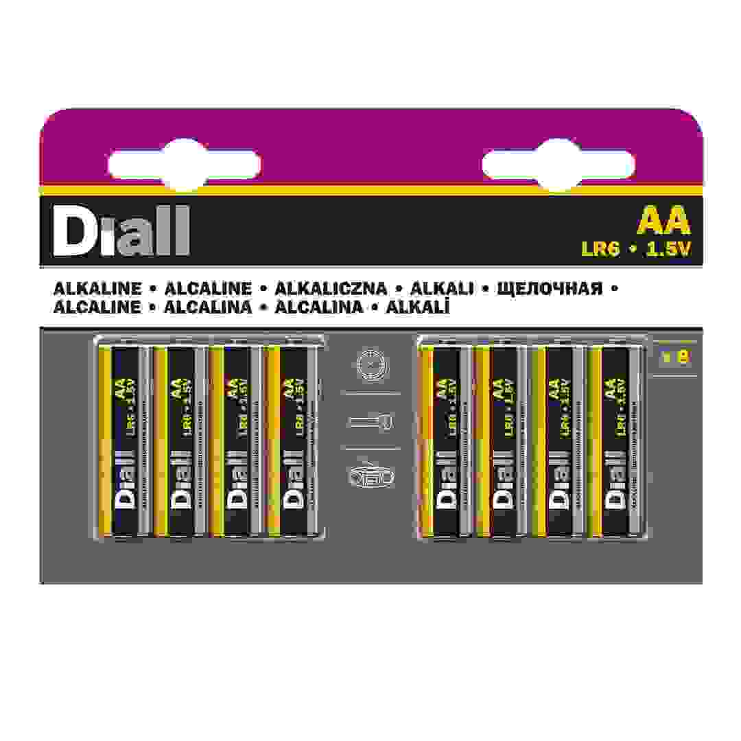 مجموعة بطارية AA قلوية ديال (8 قطع)