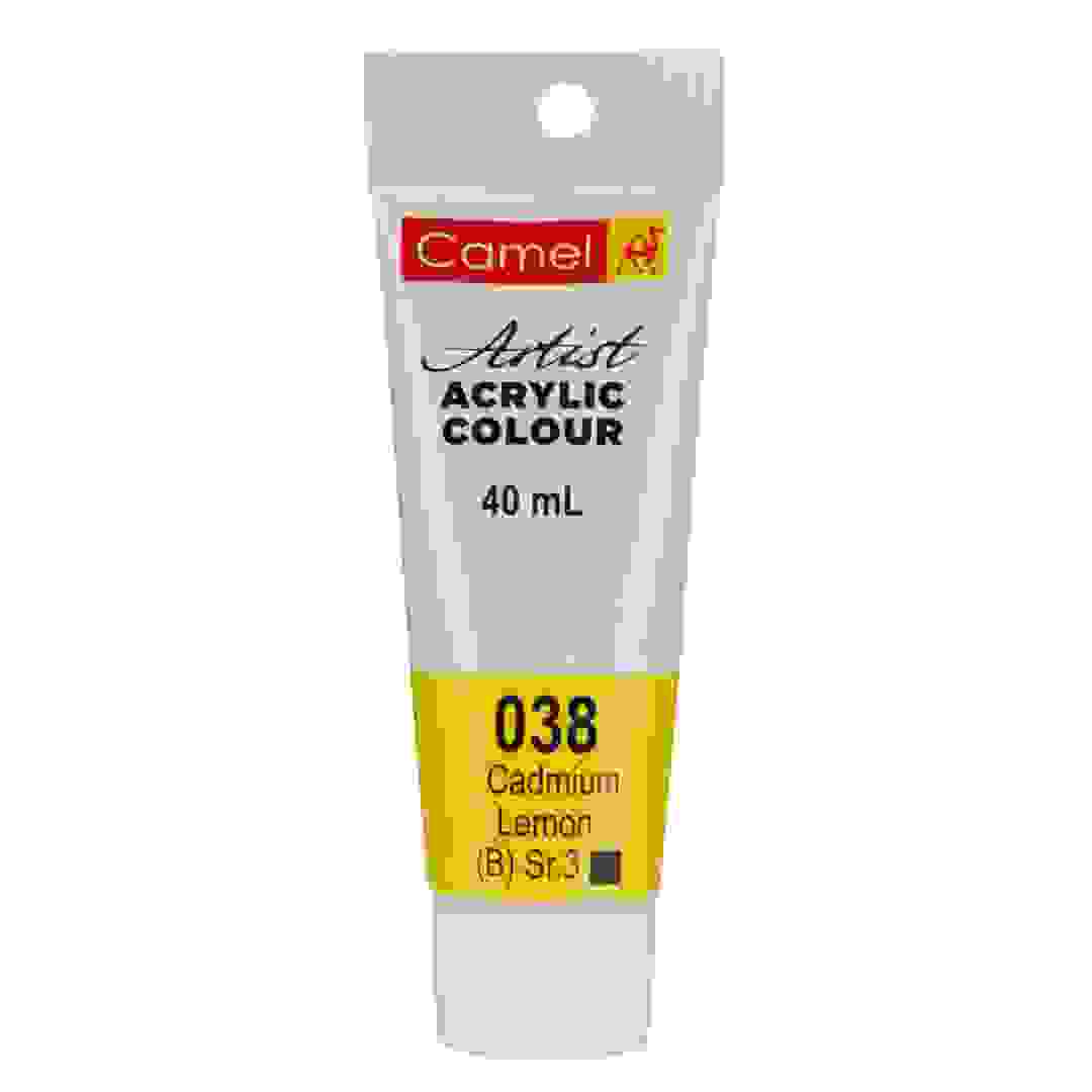 Camel Series 3 Artists' Acrylic Colour Paint Tube (40 ml, 038 Cadmium Yellow Hue)