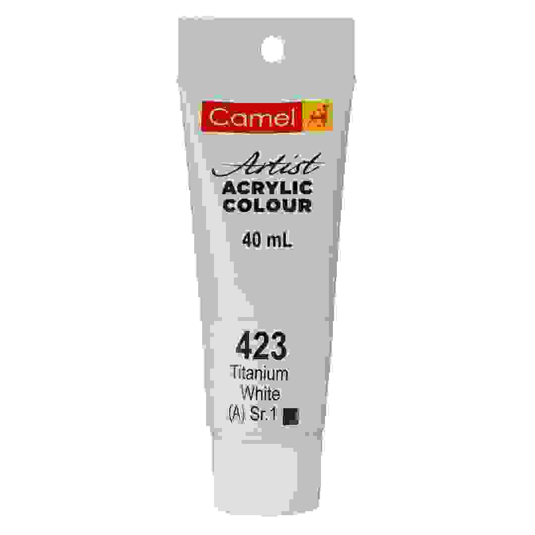 Camel Series 1 Artists' Acrylic Colour Paint Tube (40 ml, 423 Titanium White)