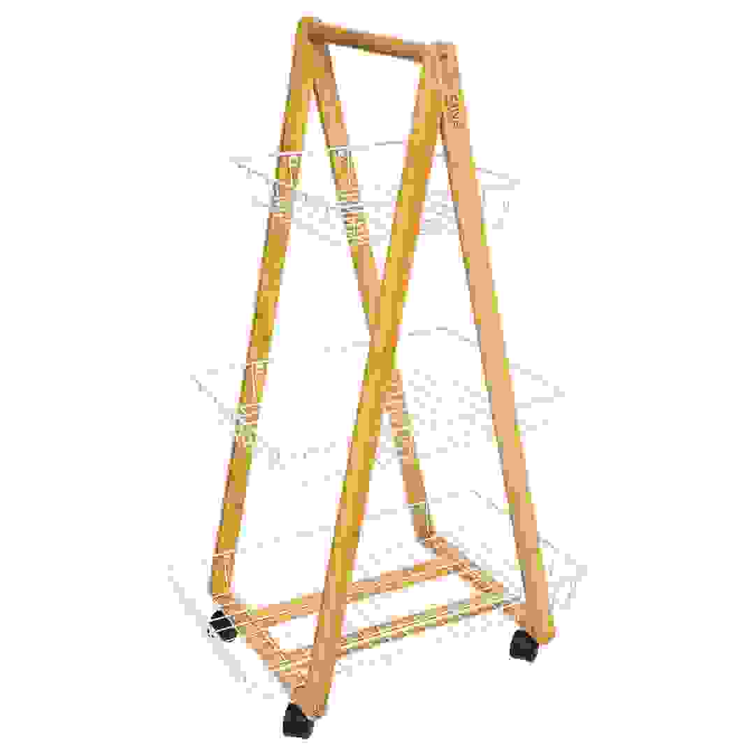 5Five Modern Bamboo 3-Level Trolley W/Wheels (54.5 x 35.5 x 88 cm)