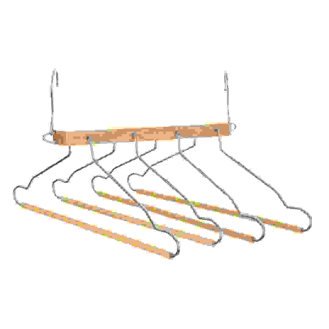 5Five Wood 4-Shirt/Pant Hanger (41.7 x 3 x 44.5 cm)
