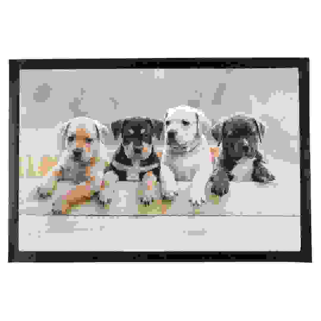 Polyester Puppies Printed Doormat (40 x 60 cm)