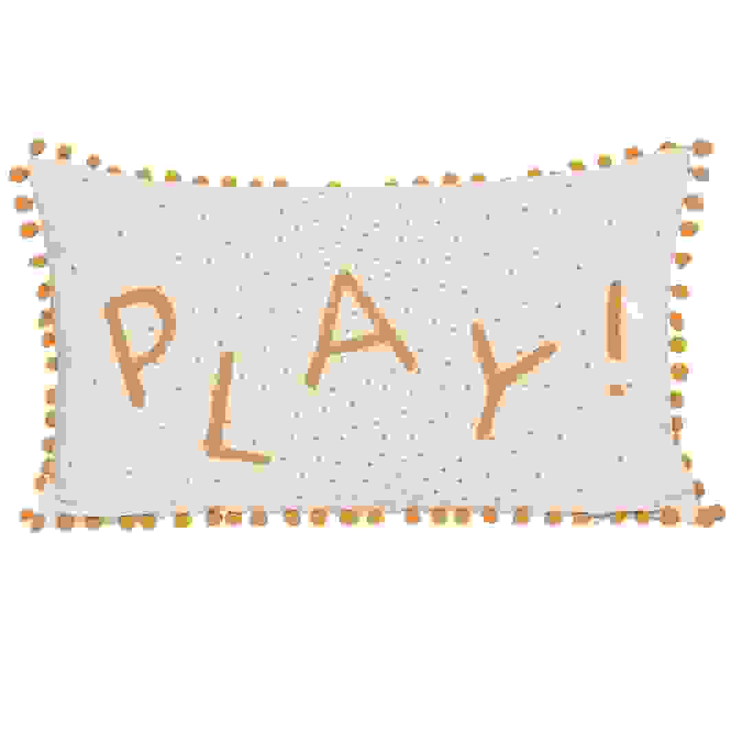 Atmosphera Polyester Rectangle Cushion W/ Pompoms (50 x 16 x 30 cm)