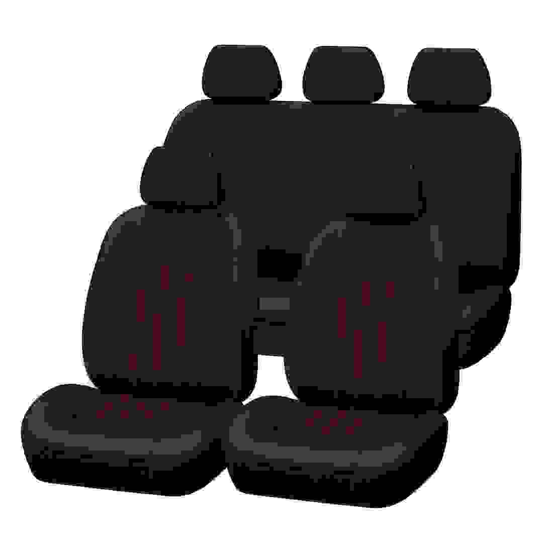 Ace Faux Leather Car Seat Cover (Black, 9 Pc.)