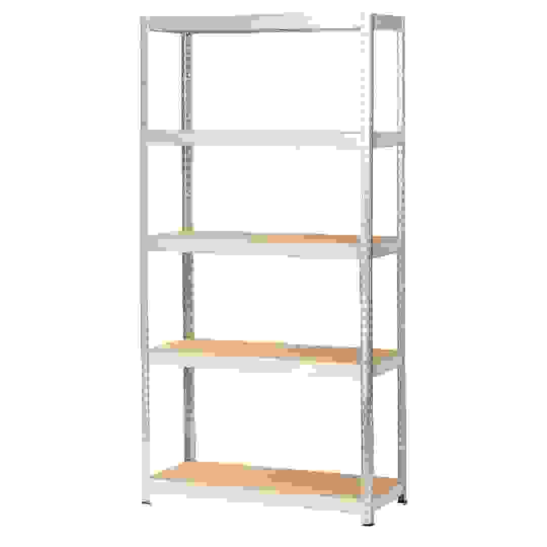 Ryle Wood & Metal 5-Tier Shelf GoodHome (180 x 90 x 40 cm)