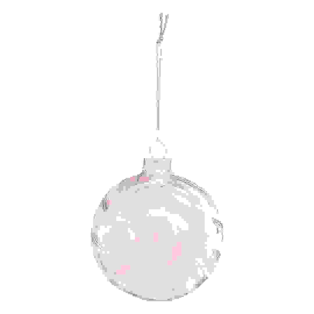 Atmosphera Softness of the Snows Feather Inside Glass Bauble (10 cm)