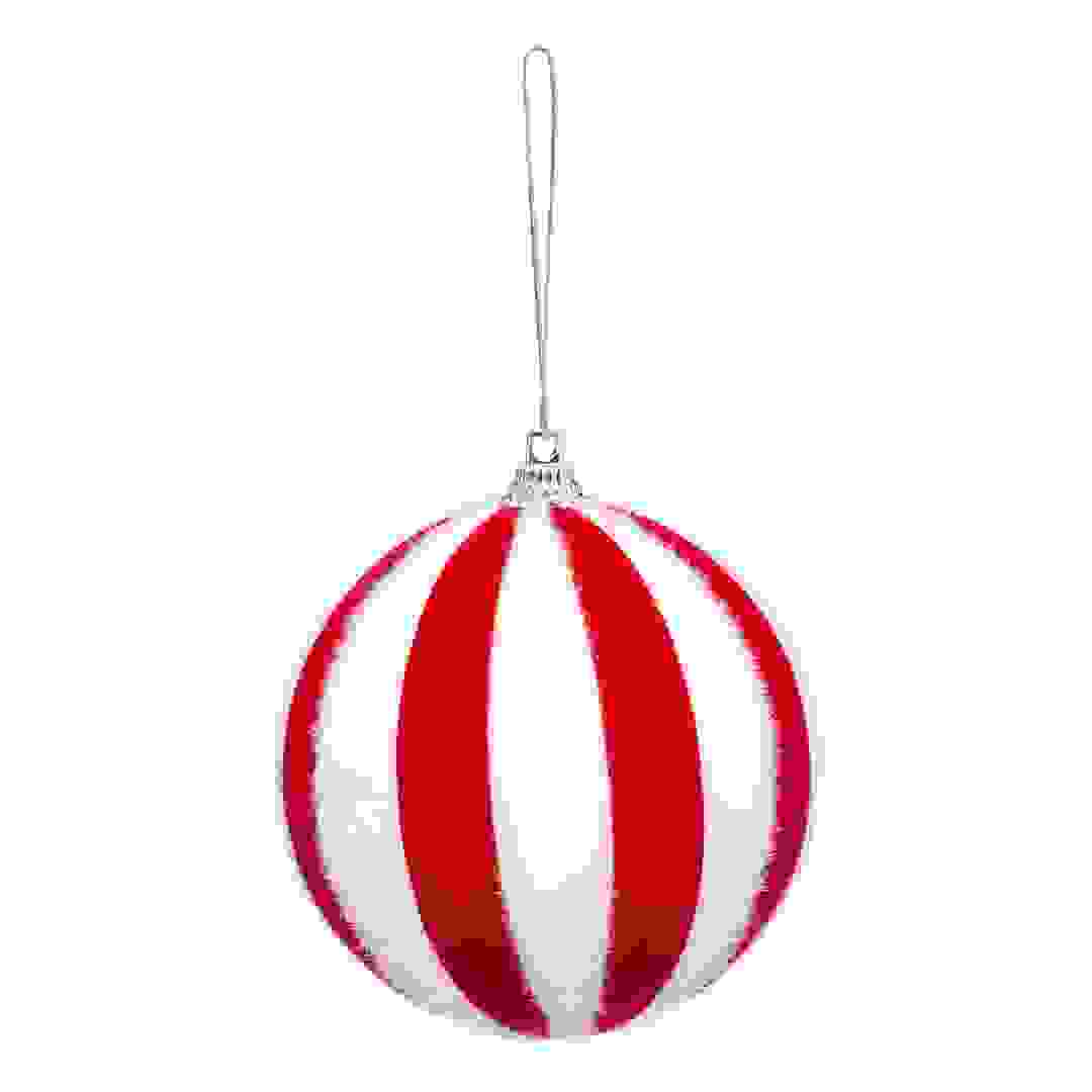 Atmosphera Holiday Delight Polyethylene Striped Ball (8 cm)