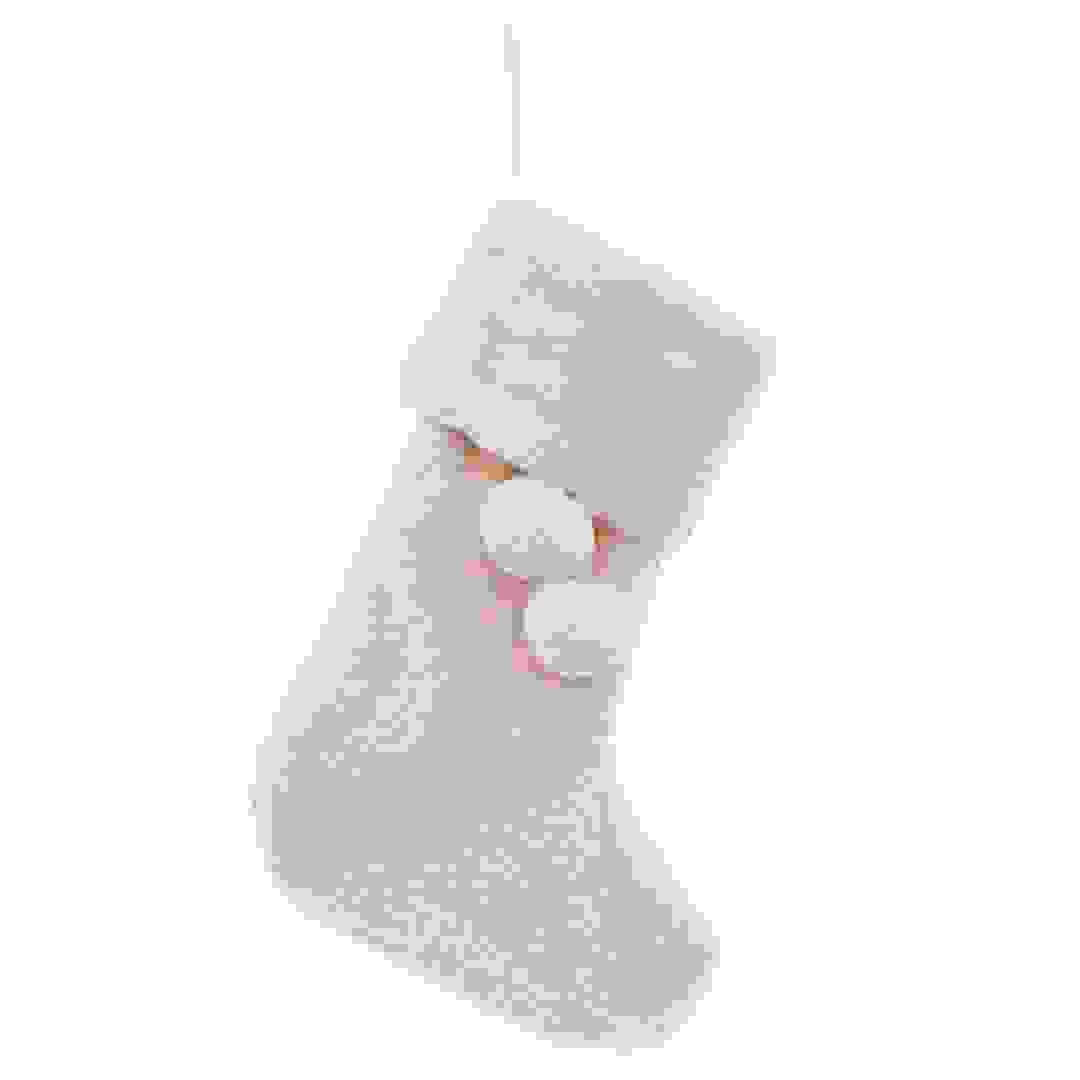 Atmosphera Lapland Polyester Fur Christmas Sock Decor (25 x 0.5 x 45 cm)