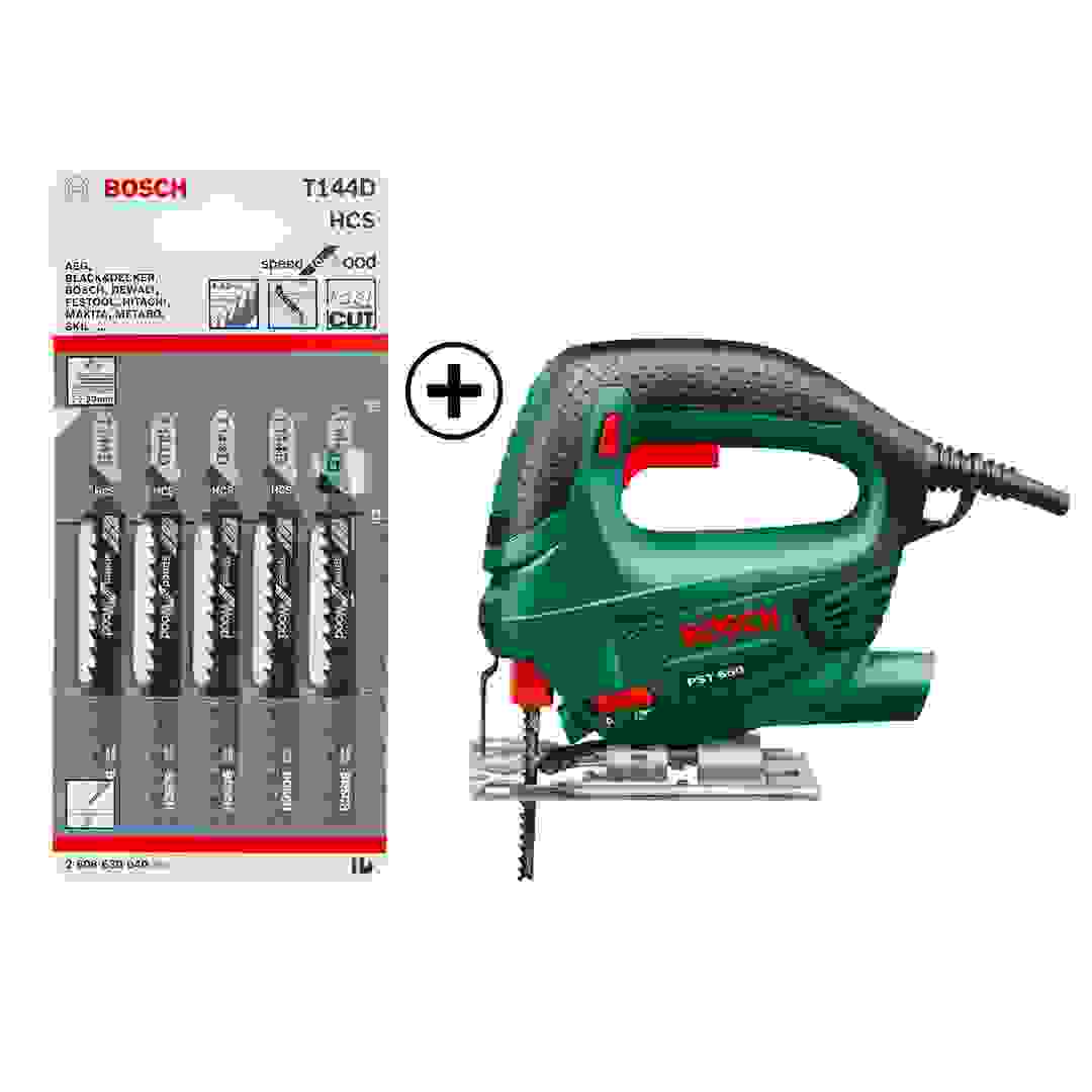 Bosch Wood Cutting Machine, PST 650 + Jigsaw Blade (5 Pc.)