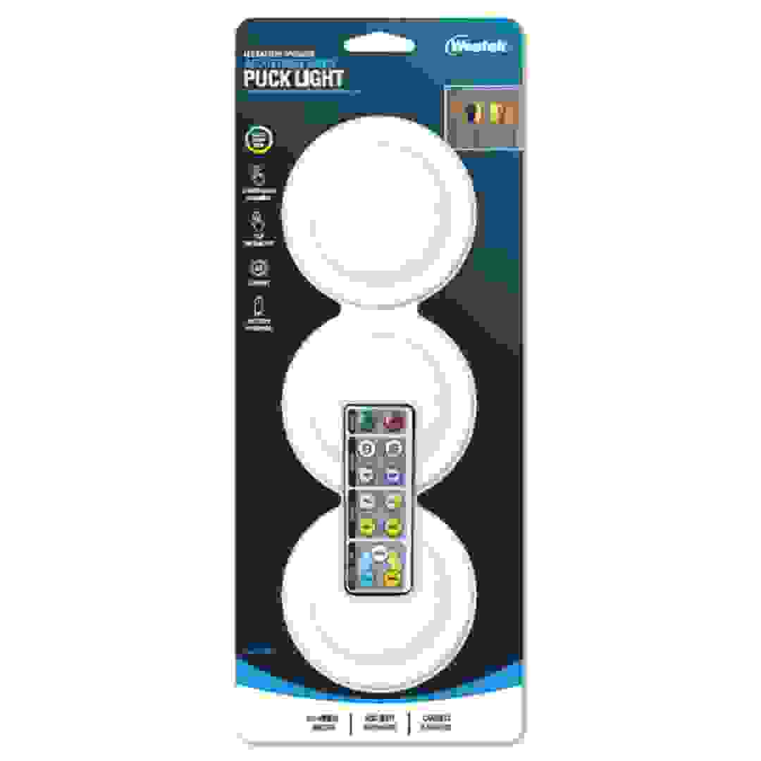 Westek Battery Powered LED Puck Light W/Remote (80 Lumen)
