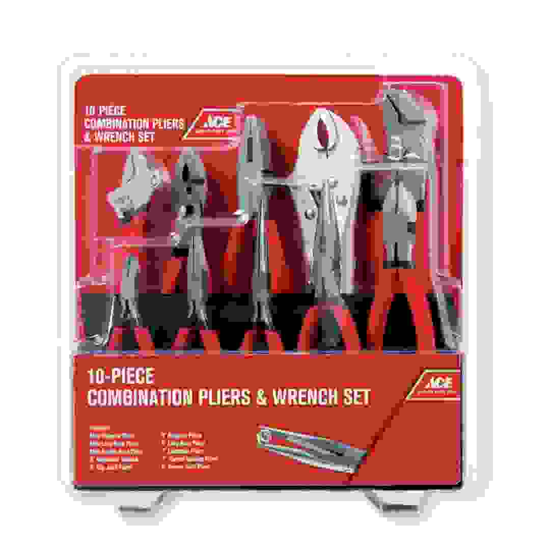 Ace Carbon Steel Combination Pliers & Wrench Set (10 Pc)