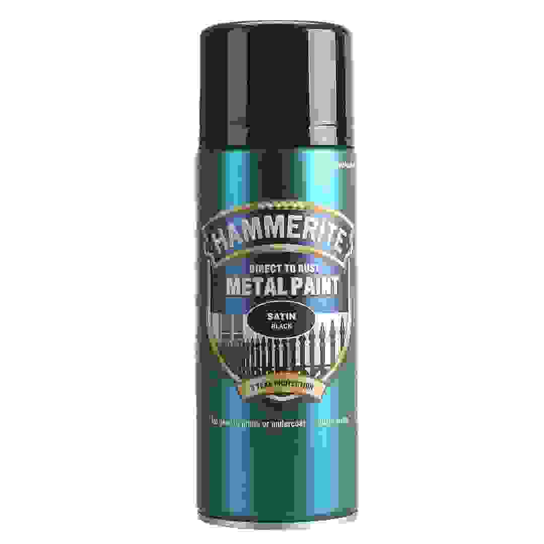 Hammerite Aerosol Spray Paint (400 ml, Satin Black)