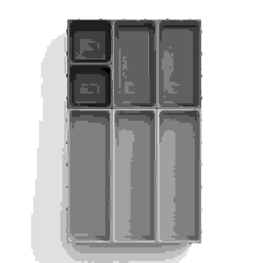 طقم منظم درج أدوات مائدة بلوكس (رمادي، 7 قطع)