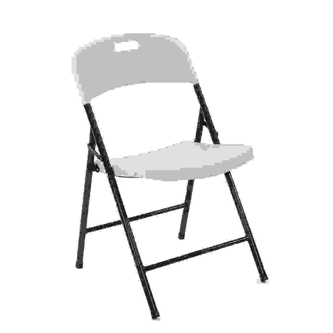 كرسي خارجي قابل للطي بلاستيك وفولاذ كريتيف (96.52 × 20.32 × 48.26 سم، أبيض)