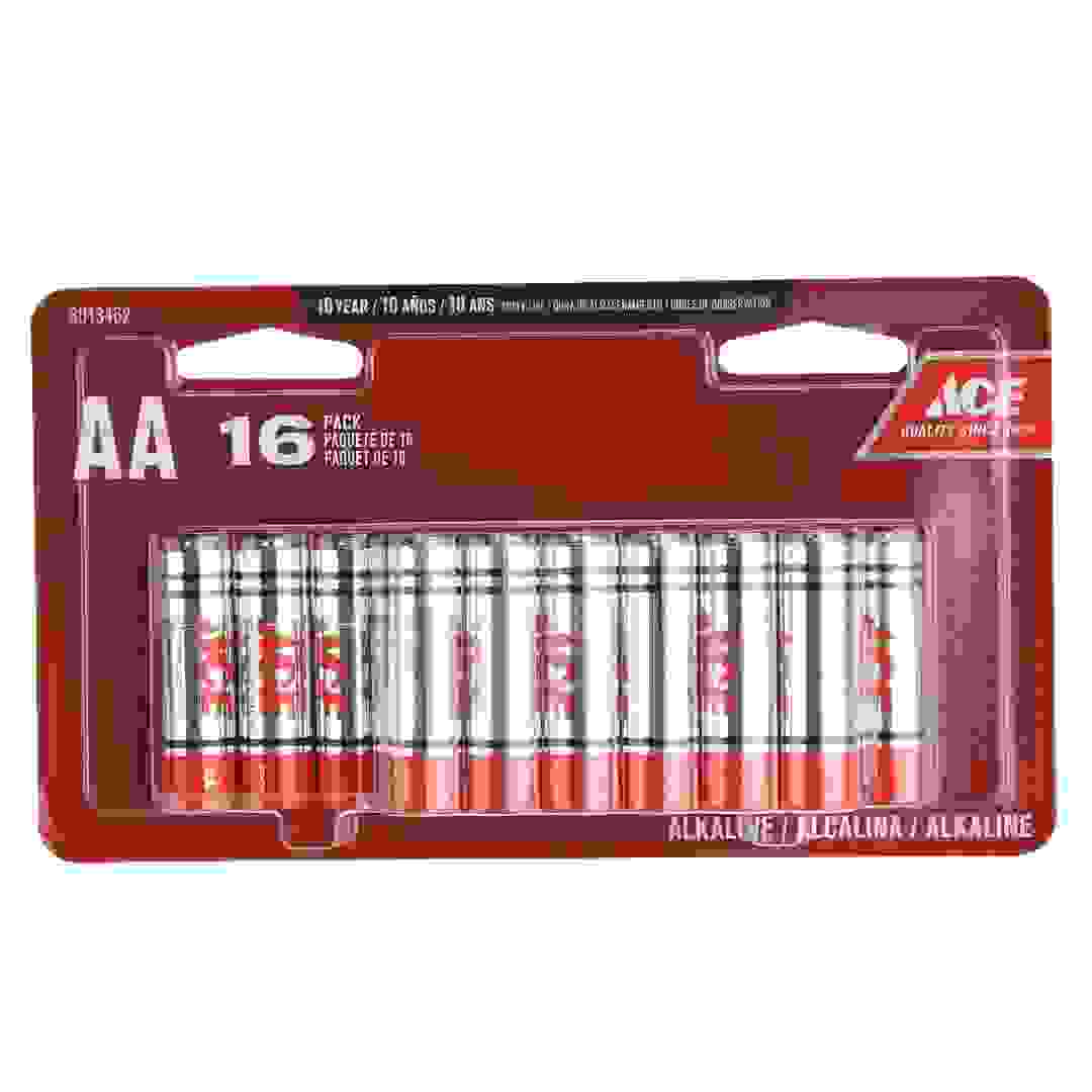 مجموعة بطاريات قلوية ألكلاين قياس AA إيس (16 قطعة)