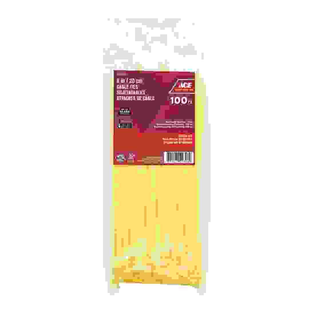 ACE Polypropylene Cable Tie Pack (20.31 cm, 100 Pc., Yellow)
