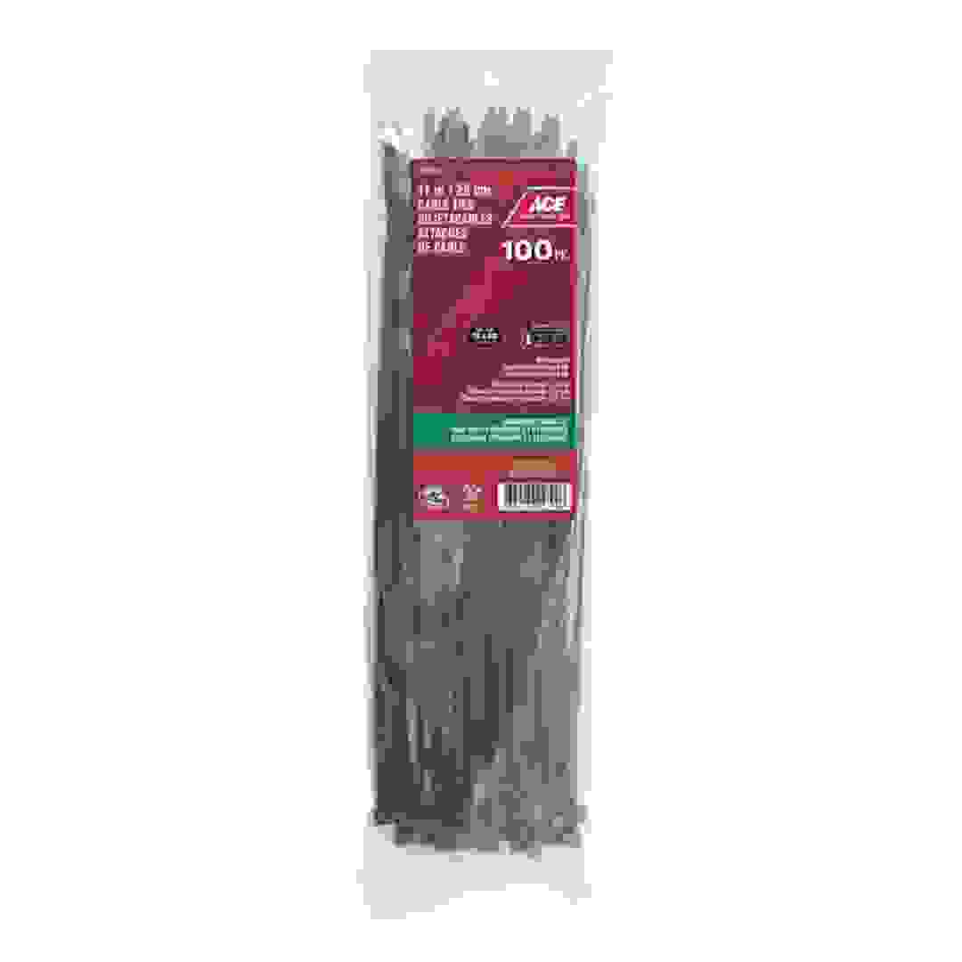 ACE Polypropylene Cable Tie Pack (27.94 cm, 100 Pc., Black)