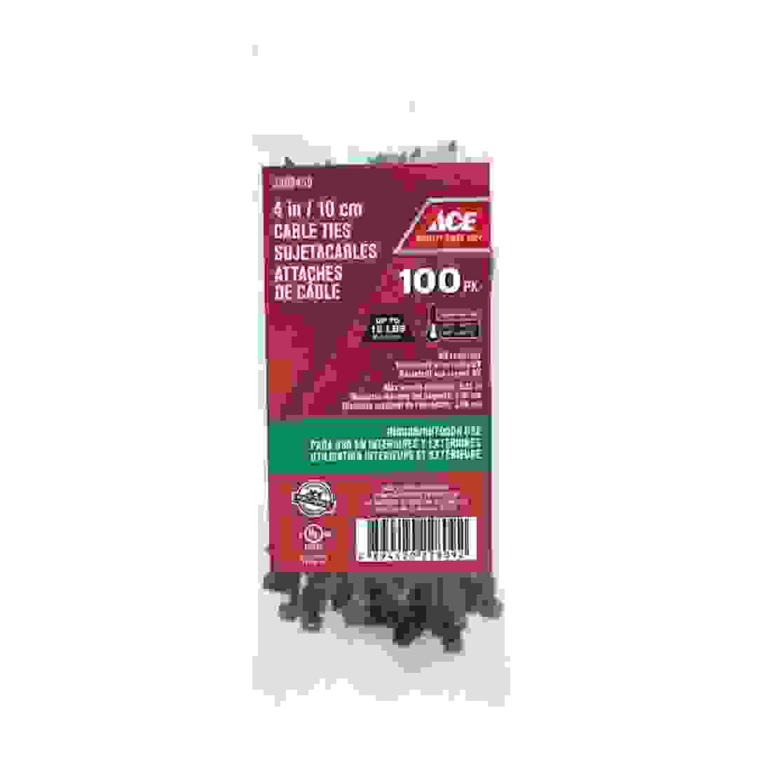 ACE Polypropylene Cable Tie Pack (10.16 cm, 100 Pc., Black)