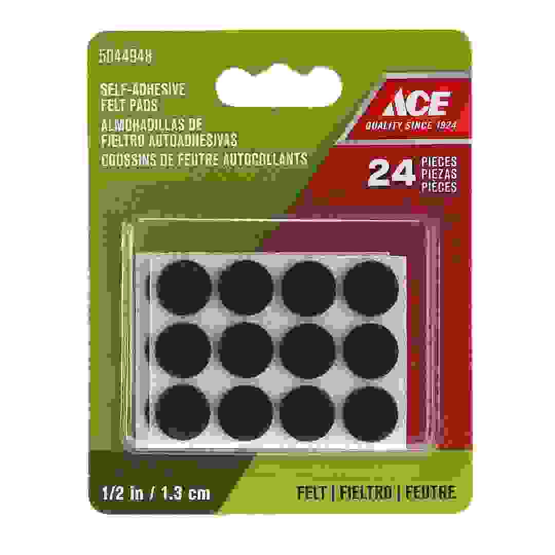 Ace Round Self-Adhesive Protective Felt Pads (1.27 cm, Brown)