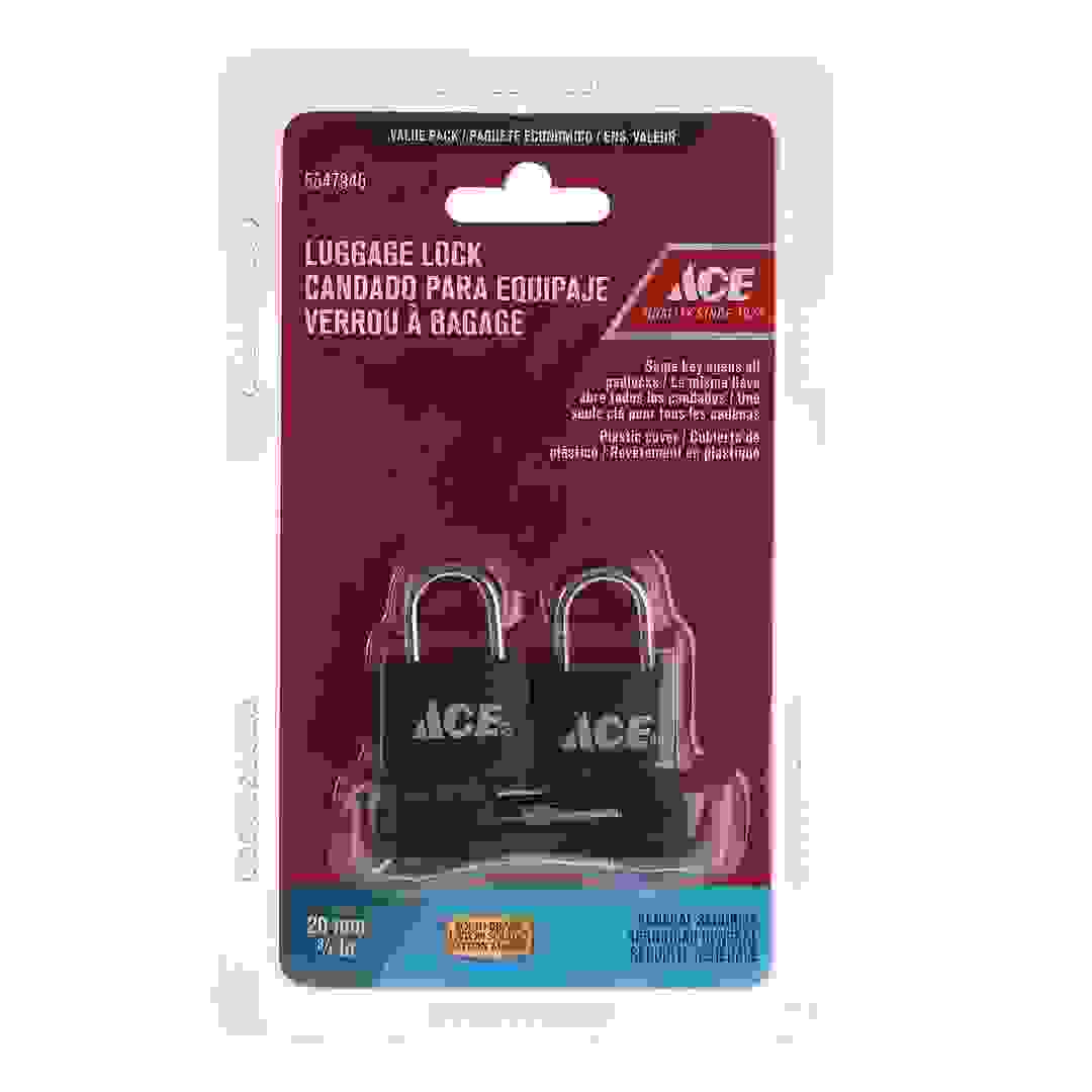 ACE Solid Brass Luggage Lock Pack (20 mm, 2 Pc.)
