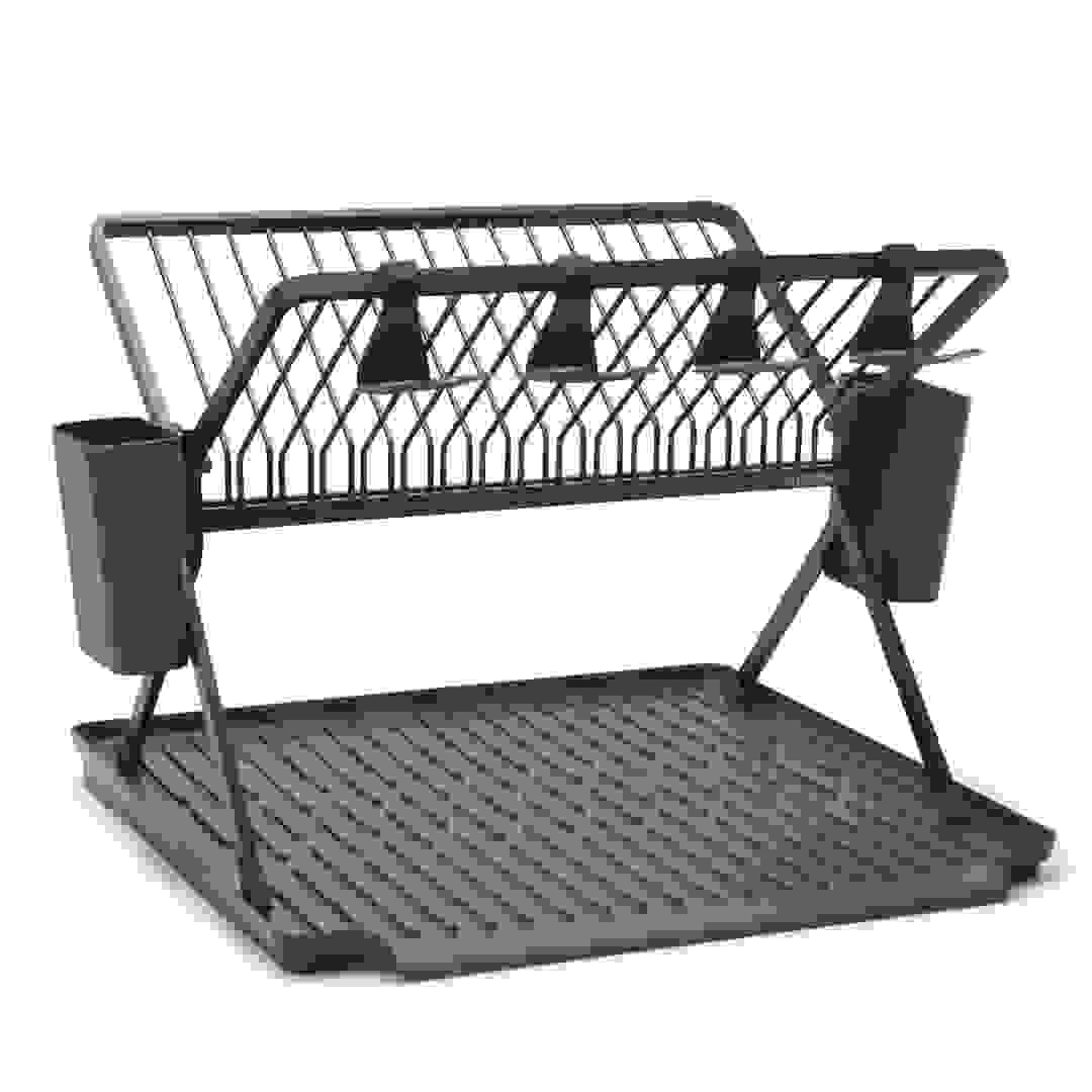 Brabantia SinkSide Aluminum & Plastic Large Foldable Dish Drying Rack (42 x 51 x 33 cm, Dark Gray)