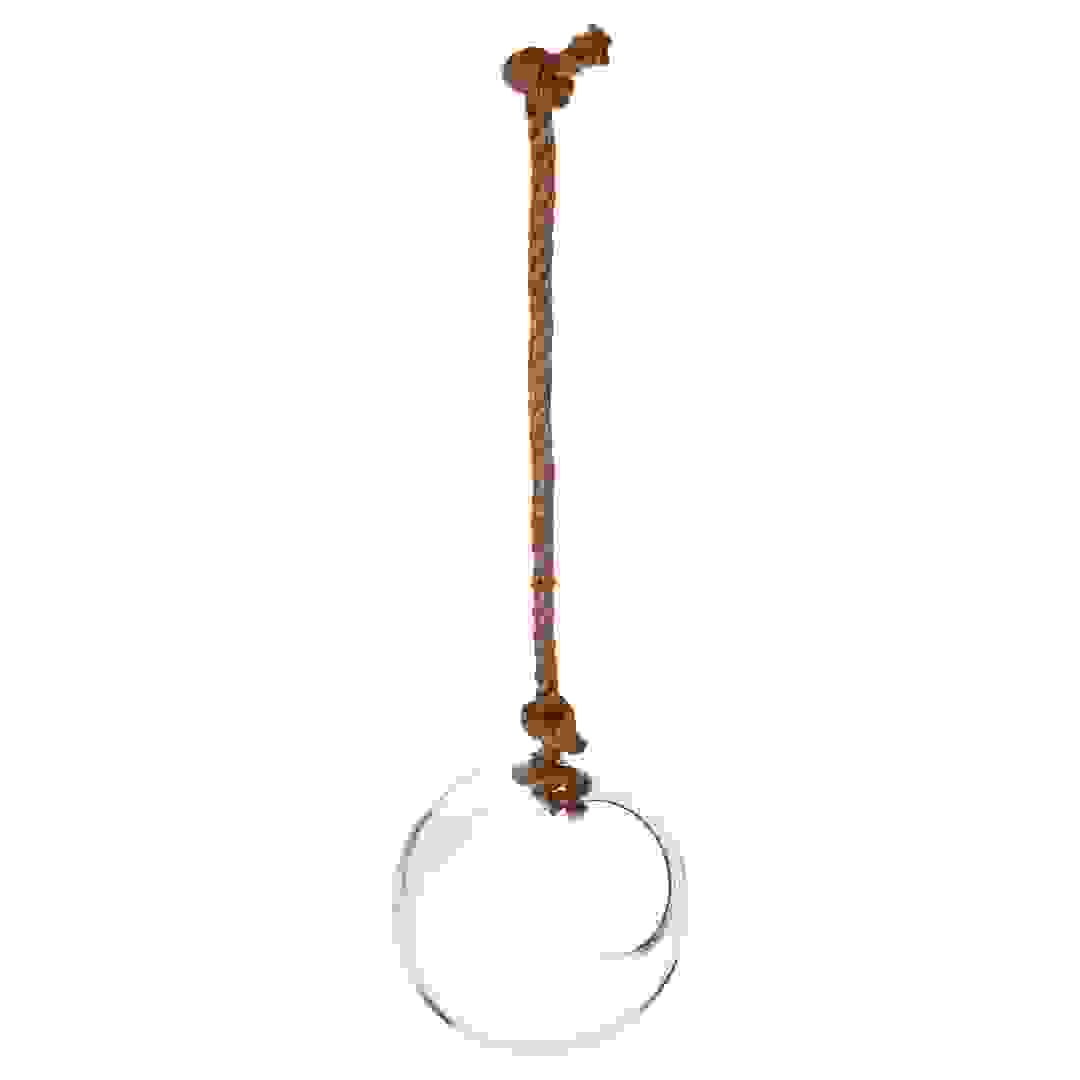 Atmosphera Hanging Rope & Glass Plant Pot (19 cm)