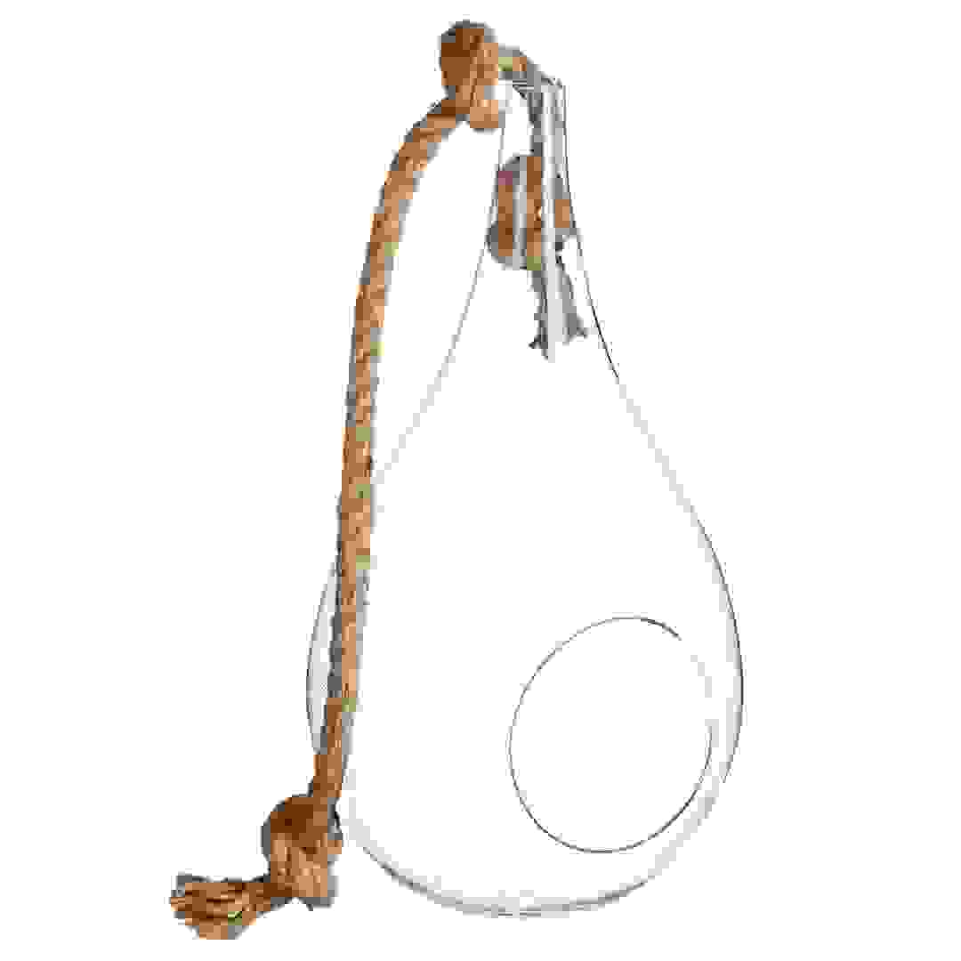 Atmosphera Drop-Shaped Hanging Glass & Rope Plant Pot (20 cm)