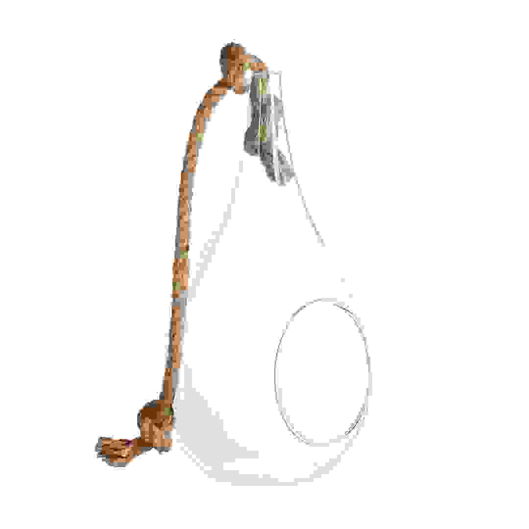 Atmosphera Drop-Shaped Hanging Glass & Rope Plant Pot (12.5 cm)