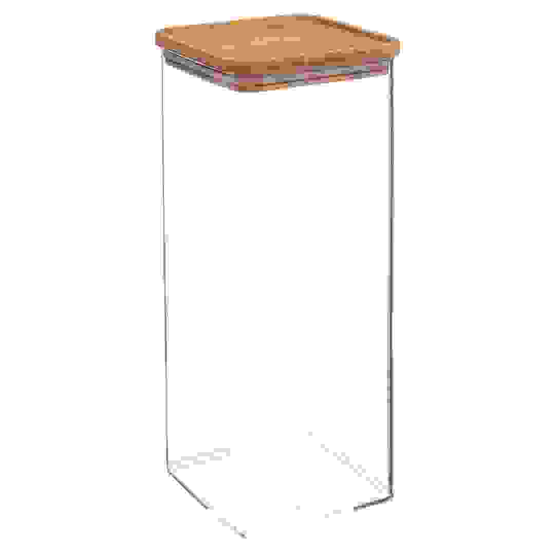 حاوية مربعة مع غطاء خيزران 5فايف (2 لتر)