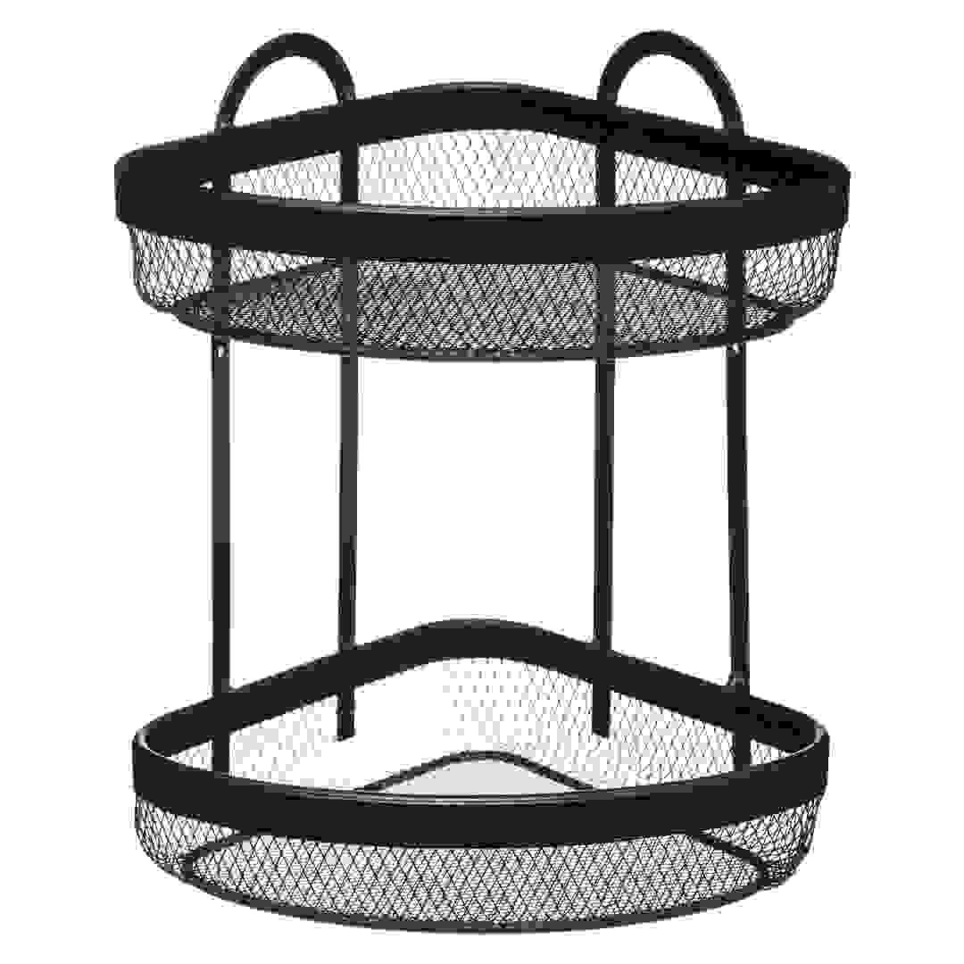 5Five 2-Level Metal Corner Mesh Shelf (22.2 x 22.2 x 33.7 cm)