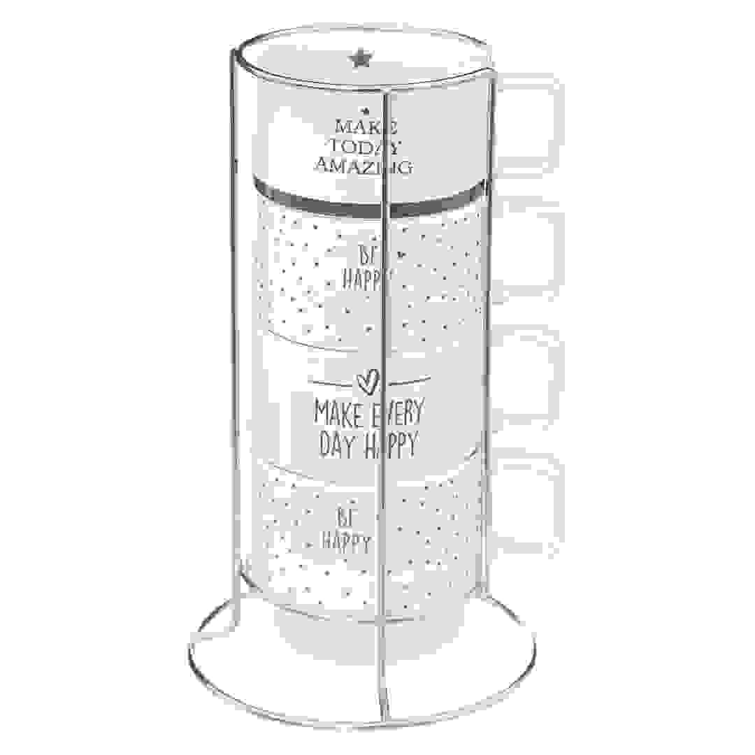 طقم أكواب هابي مج بأرفف إس جي (220 مل ، 5 قطع)