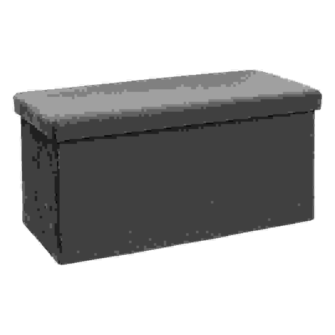 5Five Multifunction Velvet Storage Ottoman (76 x 38 x 38 cm, Dark Gray)