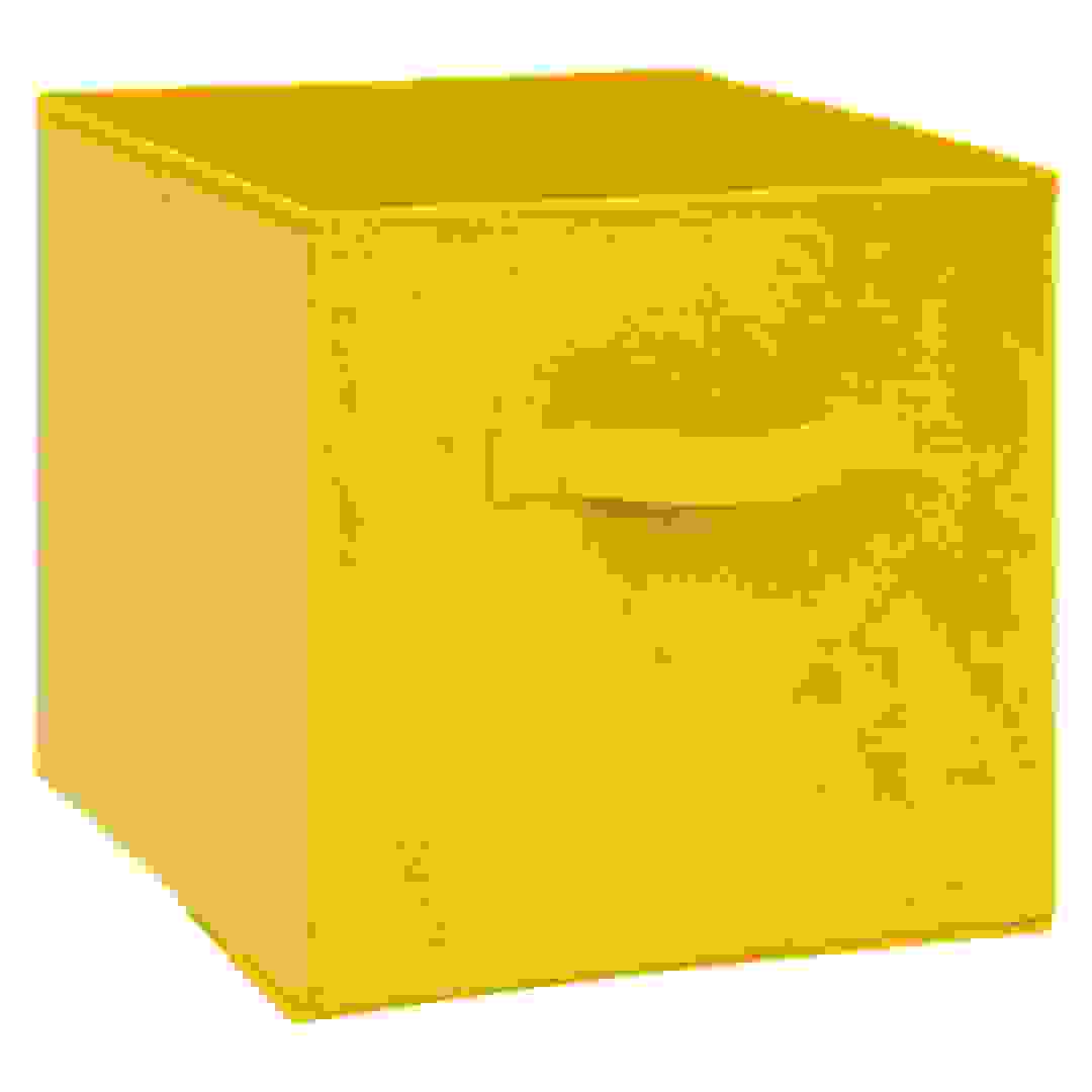 صندوق تخزين مخمل 5 فايف (أصفر، 31 × 31 × 31 سم)