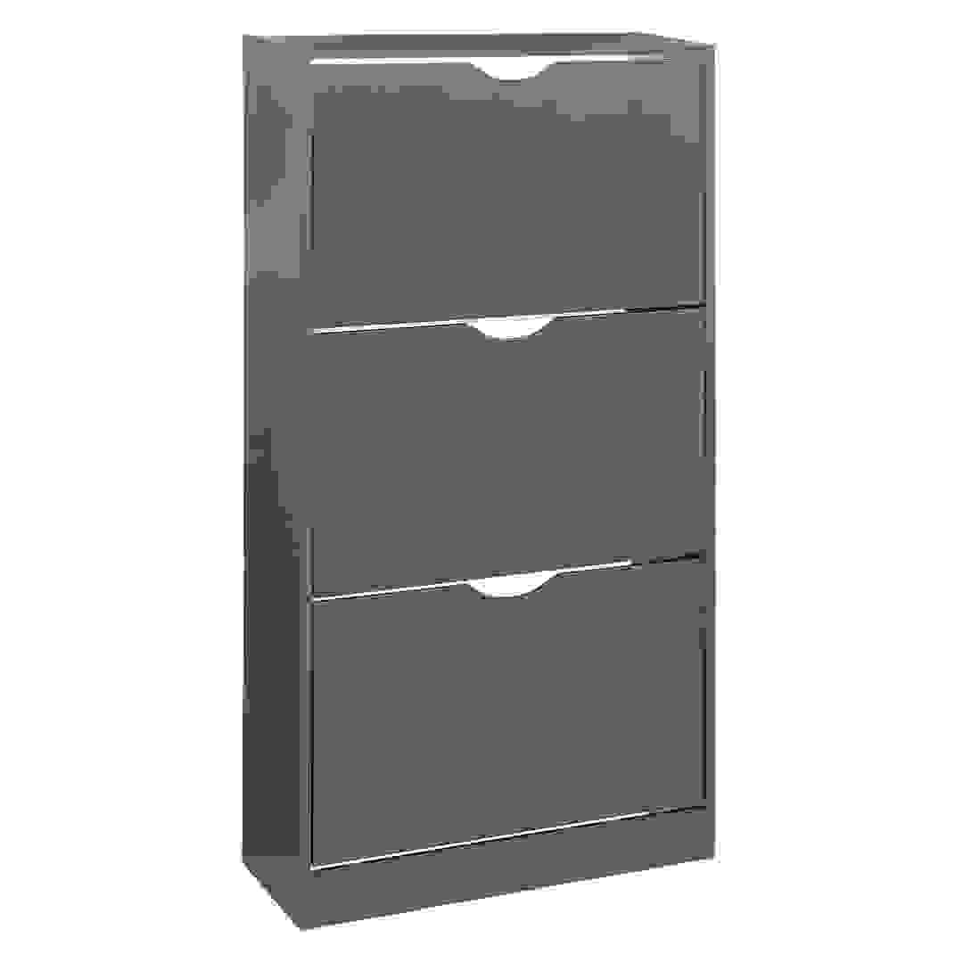 خزانة أحذية خشب 3 طبقات 5 فايف (أخضر رمادي، 60 × 23.3 × 119 سم)