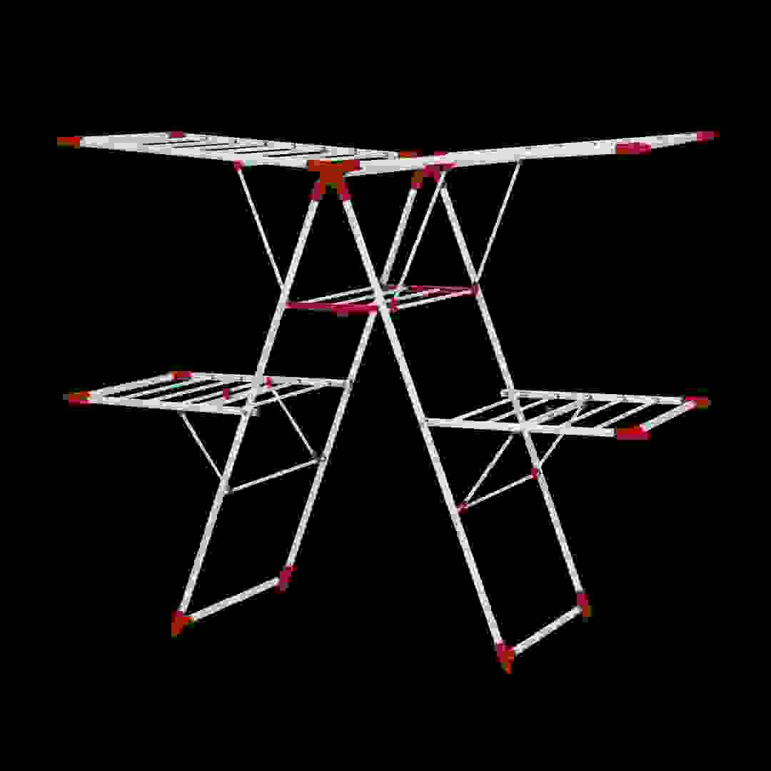 منشر تجفيف فولاذي كربوني مزدوج الطبقات قابل للطي (157 × 61 × 125 سم)