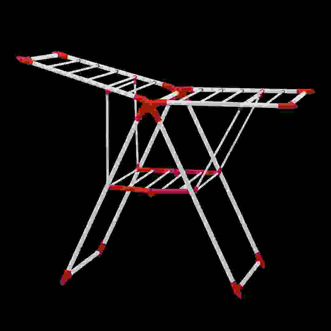 منشر تجفيف مدمج من الصلب الكربوني قابل للطي (120 × 51 × 80 سم)