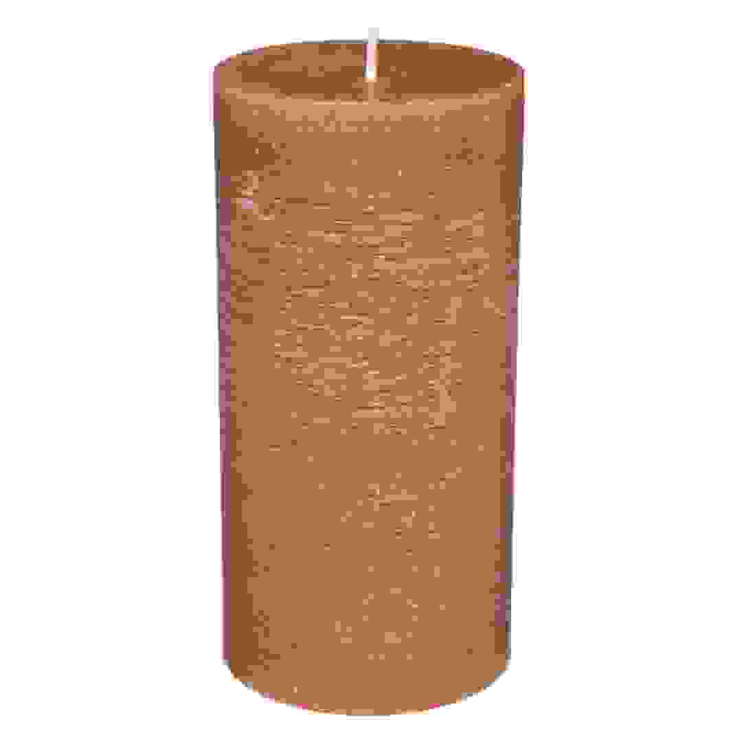 Comptoir de la Bougie Rustic Wax Pillar Candle (7 x 14 cm, Amber)